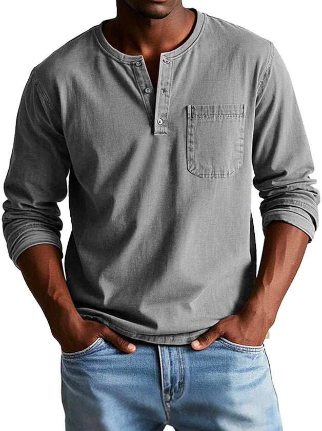 Thomas™ | Vintage Long-Sleeved Henley Shirt