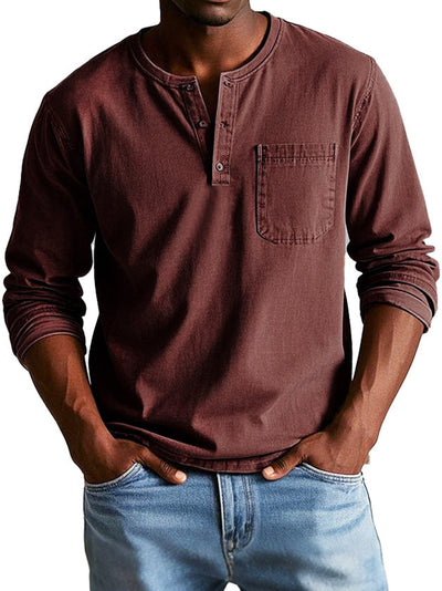 Thomas™ | Vintage Long-Sleeved Henley Shirt