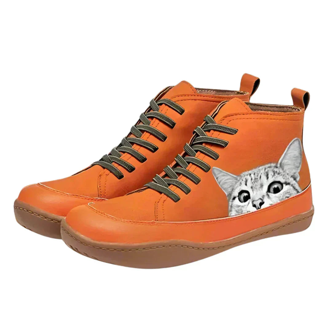 Harper™ | Leather ankle boots for cat lovers