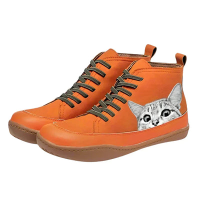 Harper™ | Leather ankle boots for cat lovers