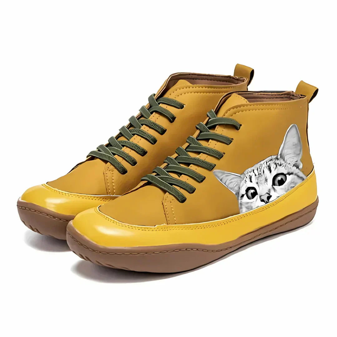 Harper™ | Leather ankle boots for cat lovers