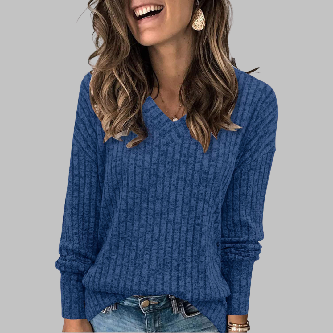 Deri™ | Comfy V-Neck Long Sleeve Top