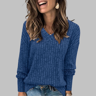 Deri™ | Comfy V-Neck Long Sleeve Top