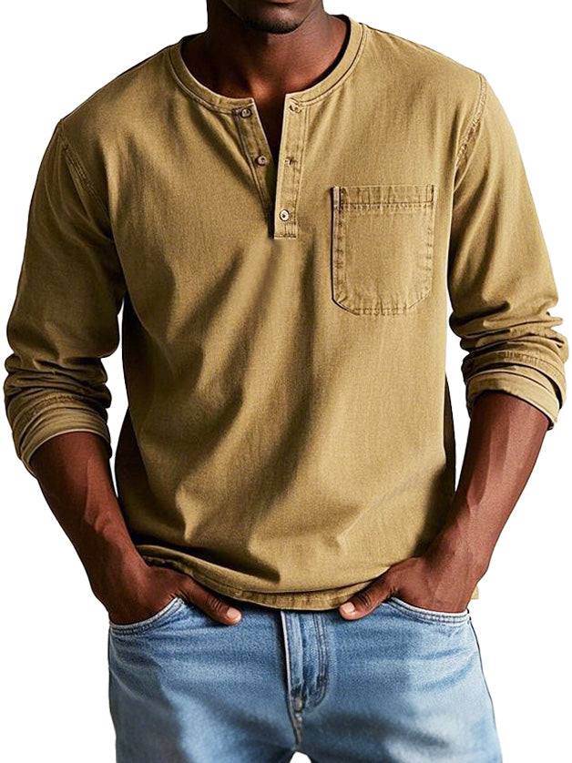 Thomas™ | Vintage Long-Sleeved Henley Shirt