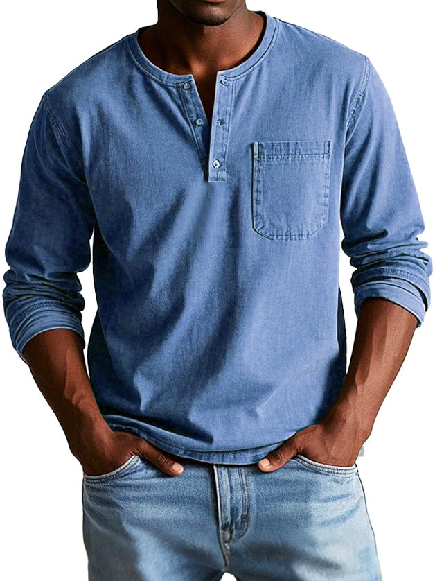 Thomas™ | Vintage Long-Sleeved Henley Shirt