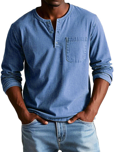 Thomas™ | Vintage Long-Sleeved Henley Shirt