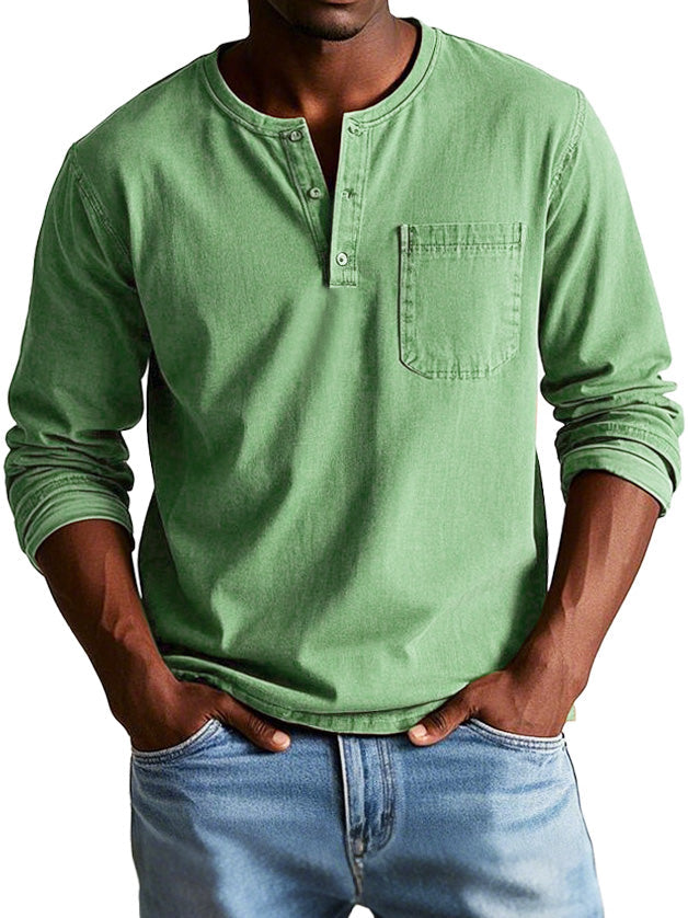 Thomas™ | Vintage Long-Sleeved Henley Shirt