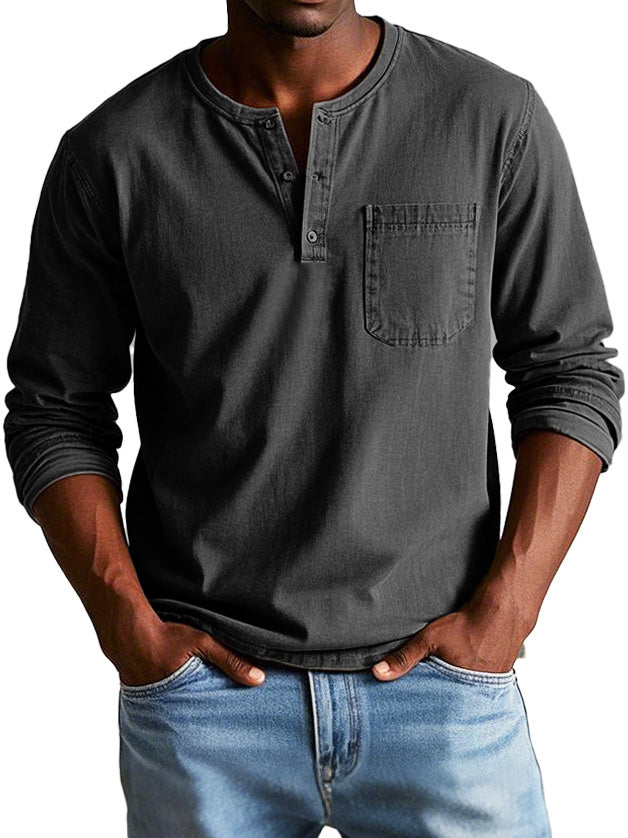 Thomas™ | Vintage Long-Sleeved Henley Shirt