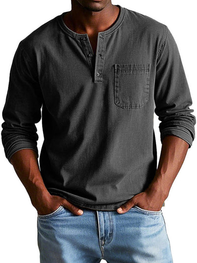 Thomas™ | Vintage Long-Sleeved Henley Shirt