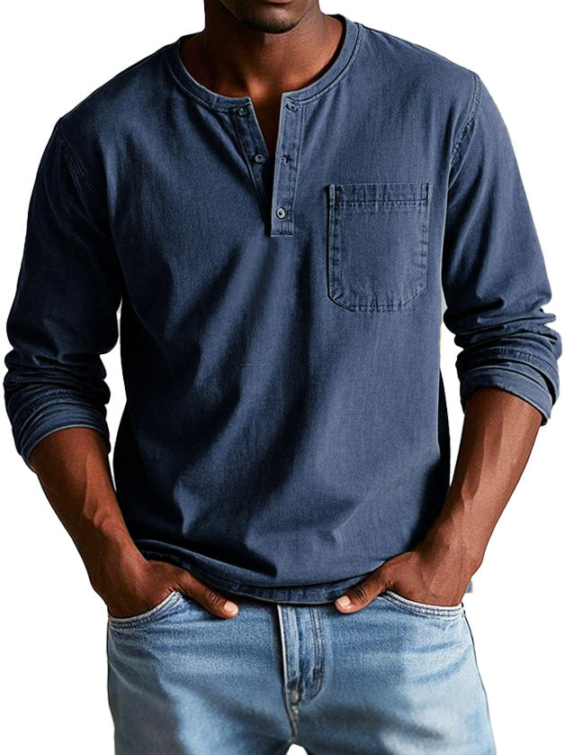 Thomas™ | Vintage Long-Sleeved Henley Shirt
