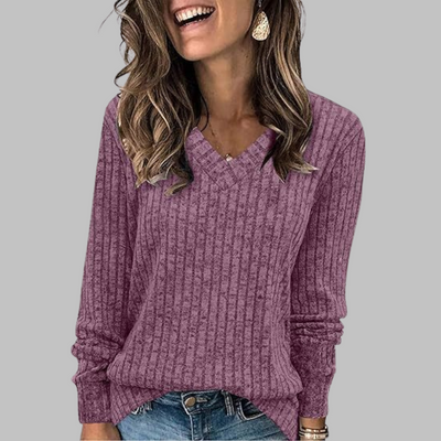 Deri™ | Comfy V-Neck Long Sleeve Top