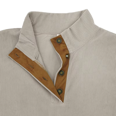 David™ | Comfortable Henley sweatshirt with stand-up collar