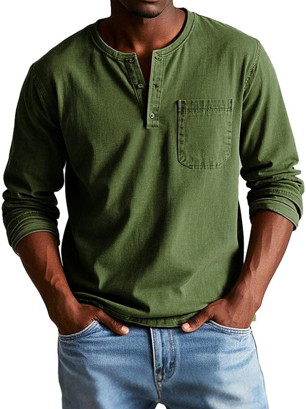 Thomas™ | Vintage Long-Sleeved Henley Shirt