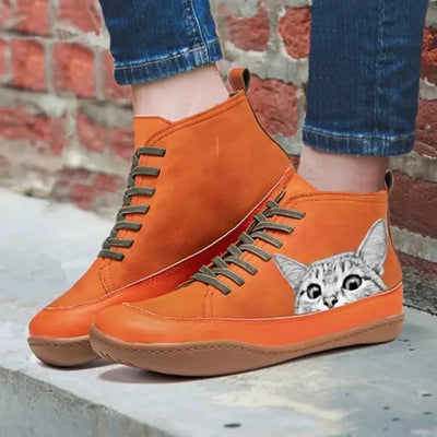 Harper™ | Leather ankle boots for cat lovers