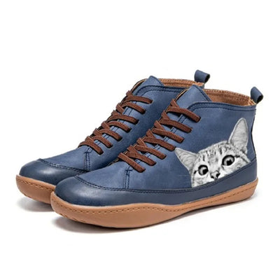 Harper™ | Leather ankle boots for cat lovers