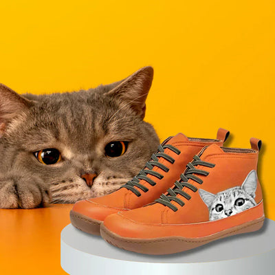 Harper™ | Leather ankle boots for cat lovers
