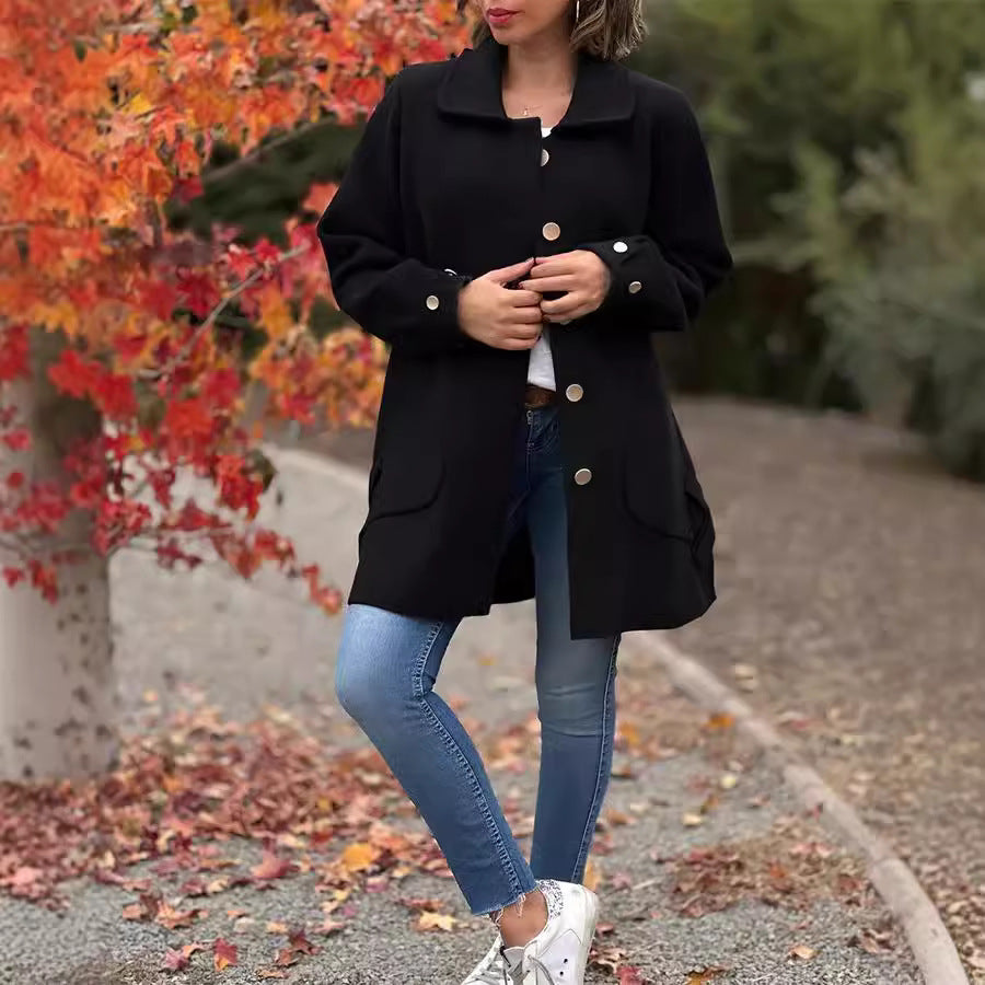Chloe™ | Classic Oversized Coat With Bow Details