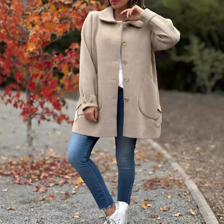 Chloe™ | Classic Oversized Coat With Bow Details