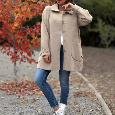Chloe™ | Classic Oversized Coat With Bow Details