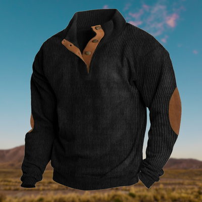 David™ | Comfortable Henley sweatshirt with stand-up collar