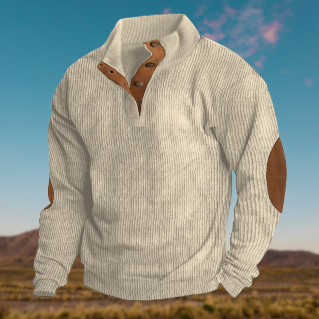 David™ | Comfortable Henley sweatshirt with stand-up collar