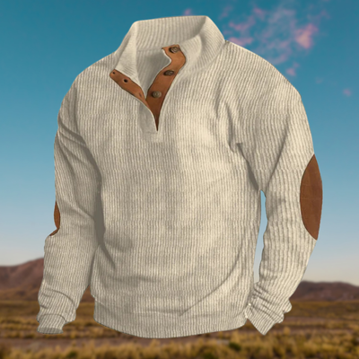 David™ | Comfortable Henley sweatshirt with stand-up collar