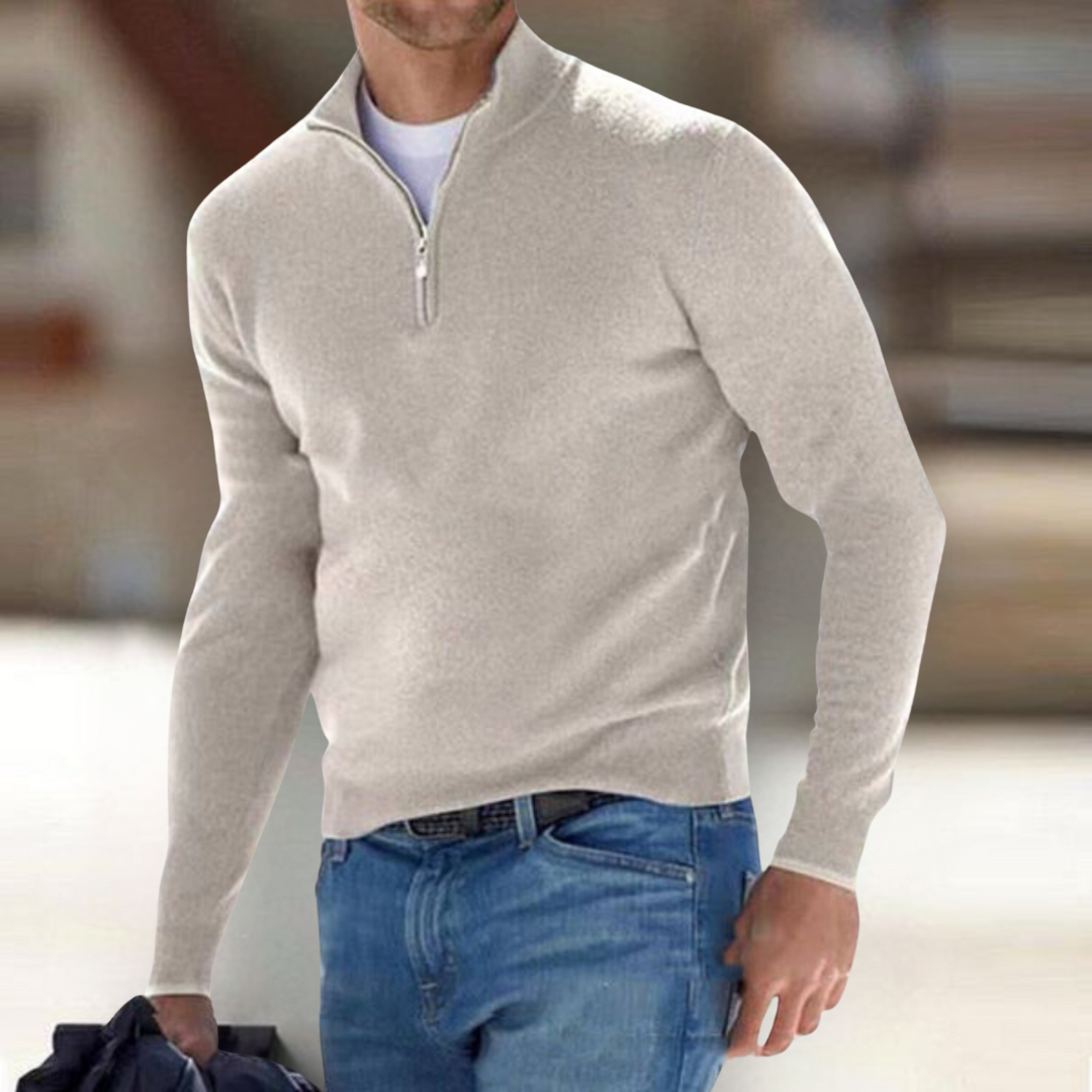 James™ | Comfortable zip-up sweater