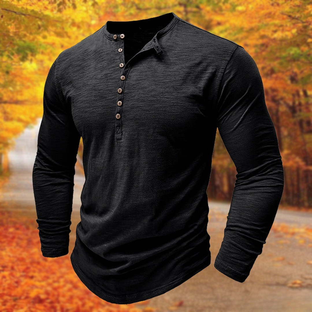 Charlie™ | Long-sleeved Henley Shirt