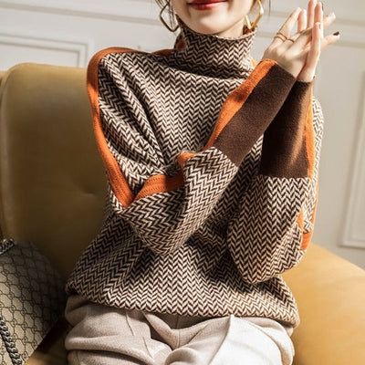 Julie™ | Turtleneck sweater with eye-catching stripes