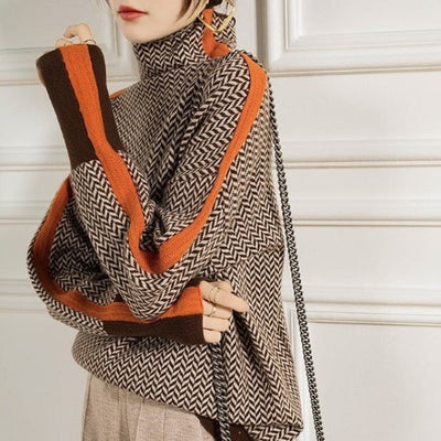 Julie™ | Turtleneck sweater with eye-catching stripes