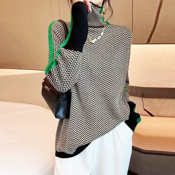Julie™ | Turtleneck sweater with eye-catching stripes