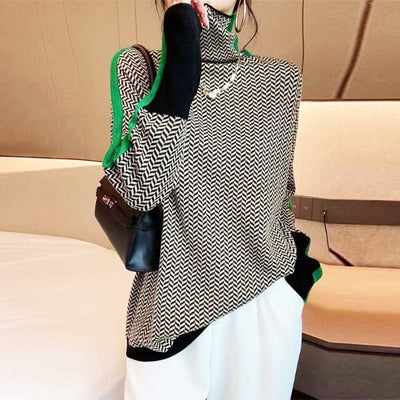 Julie™ | Turtleneck sweater with eye-catching stripes