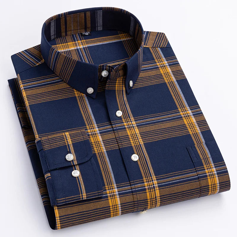 Ryan™ | Classic Checkered Men's Long Sleeve Shirt