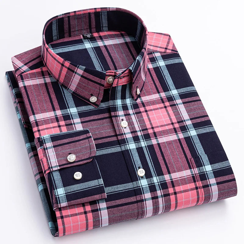 Ryan™ | Classic Checkered Men's Long Sleeve Shirt