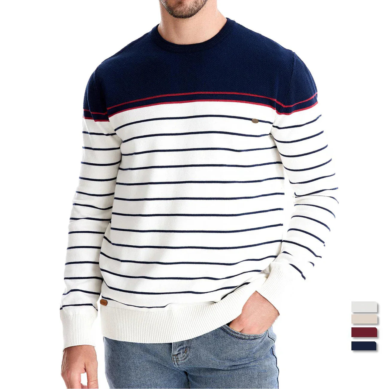Dominic | Men's Sweater with Striped Pattern