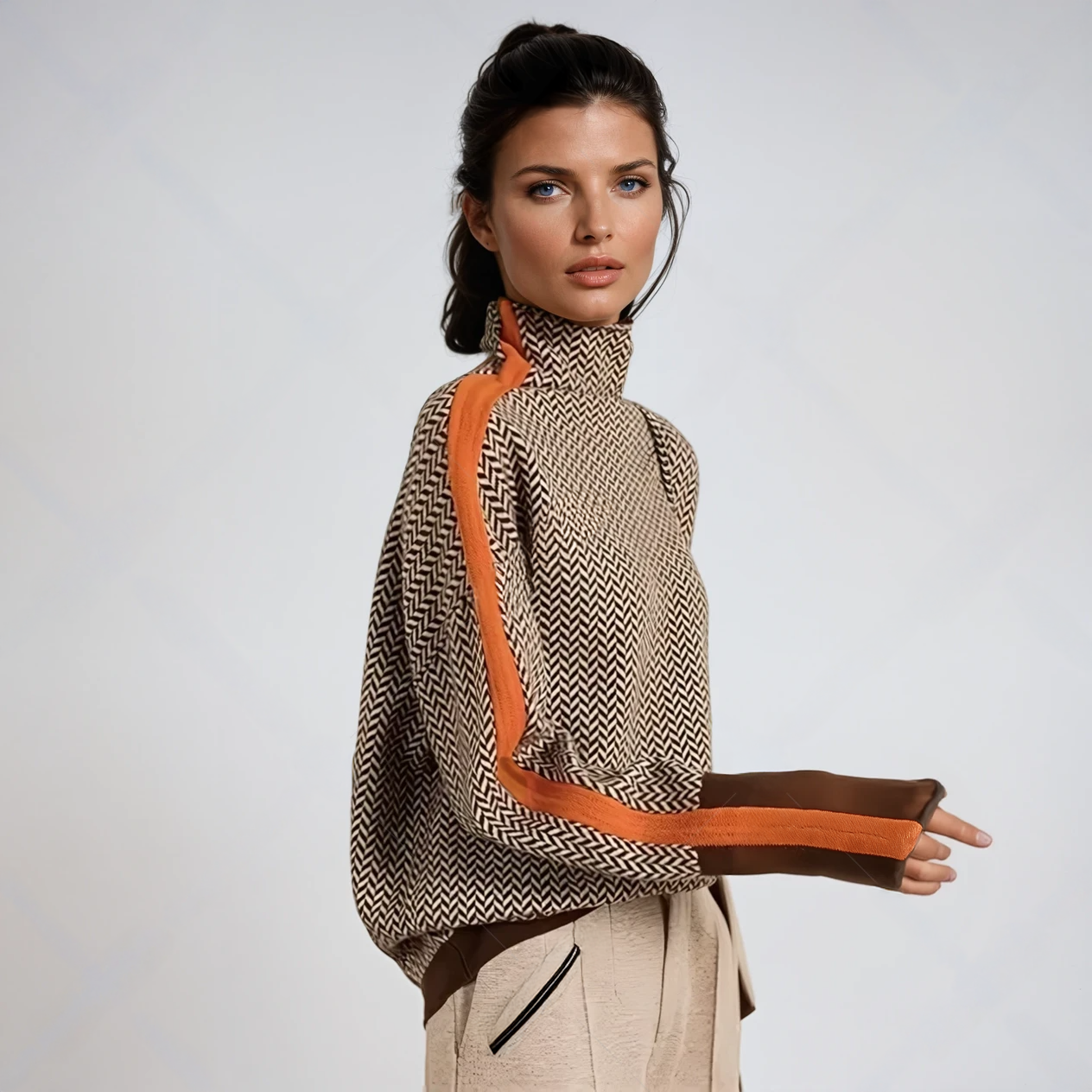 Julie™ | Turtleneck sweater with eye-catching stripes