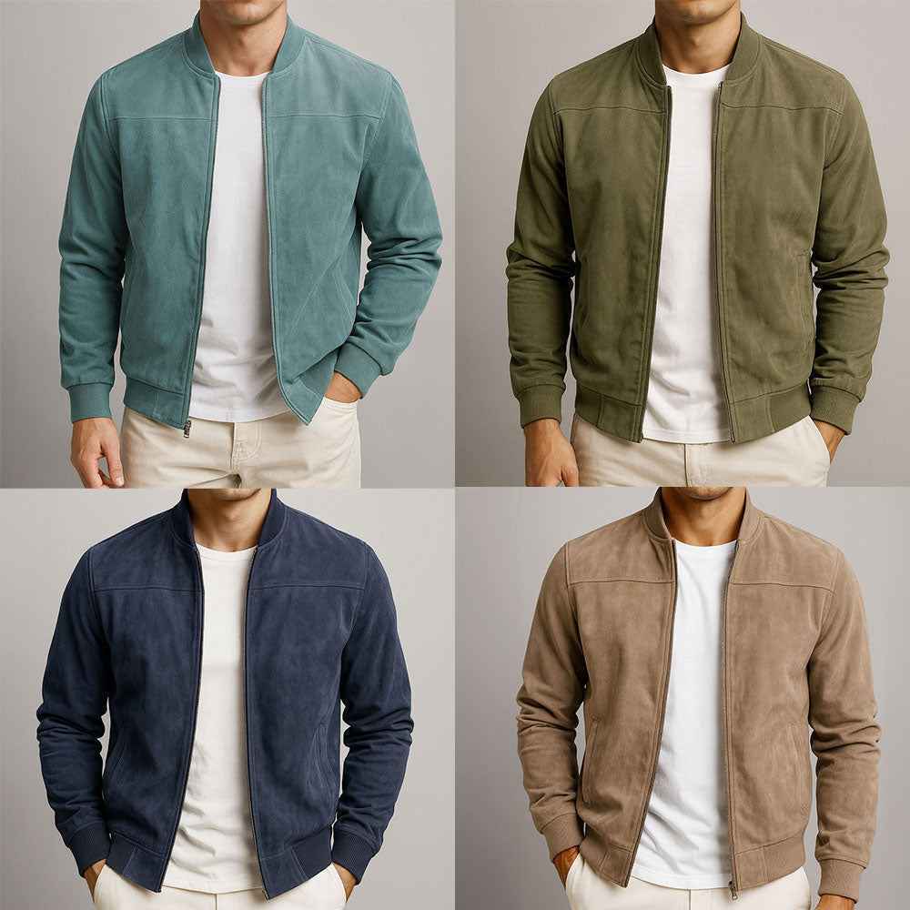 Caleb™ | Premium Suede Bomber Jacket