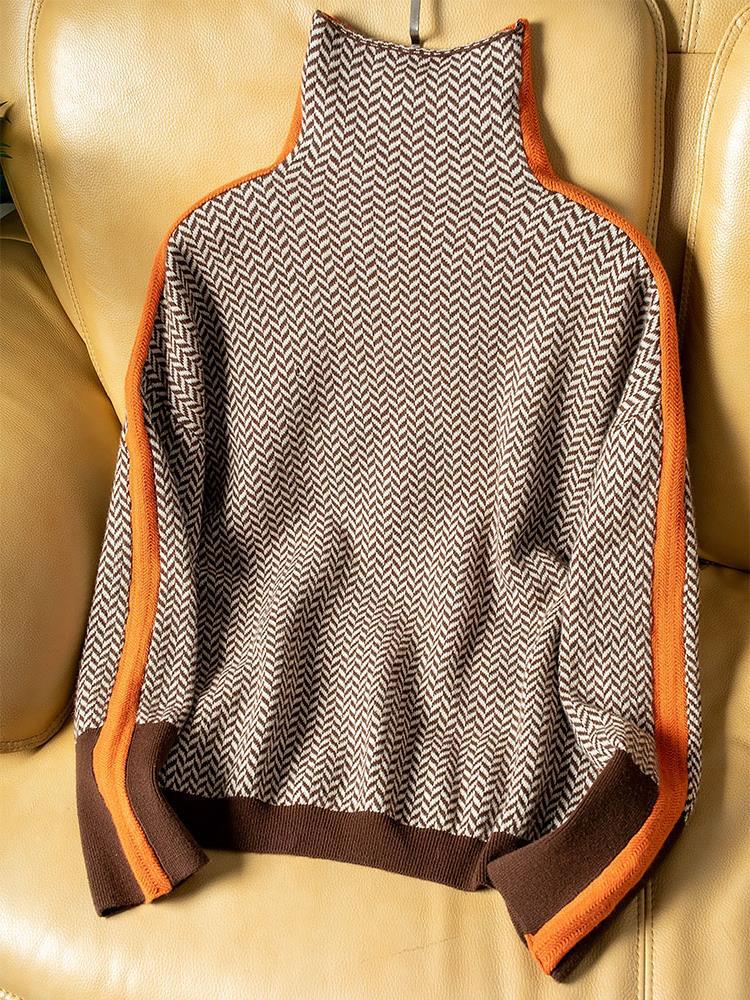 Julie™ | Turtleneck sweater with eye-catching stripes