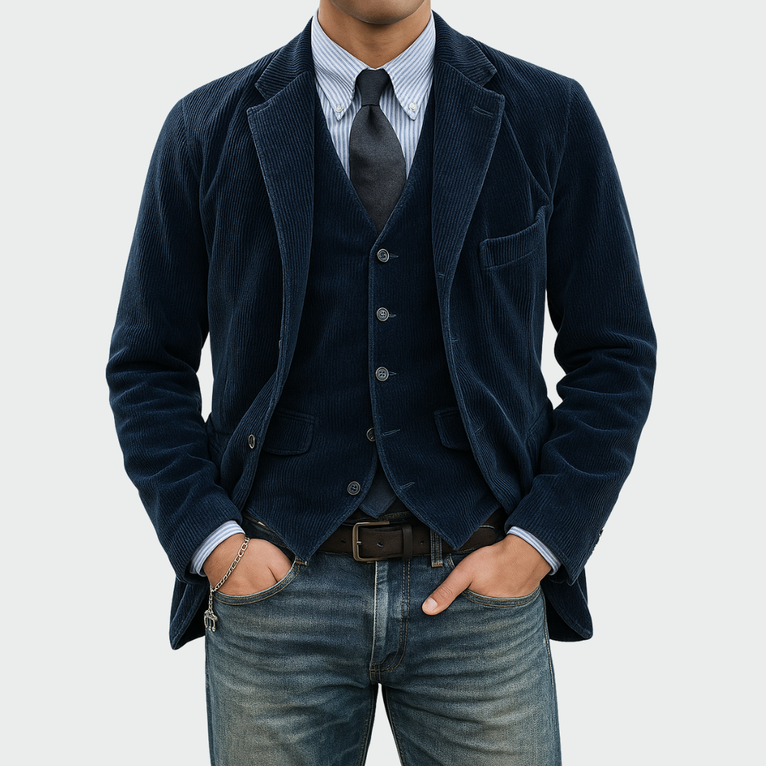 Matthew™ | 2-Piece Set: Velvet Blazer and Vest