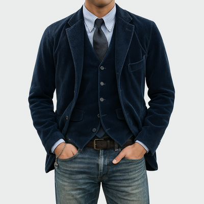 Matthew™ | 2-Piece Set: Velvet Blazer and Vest