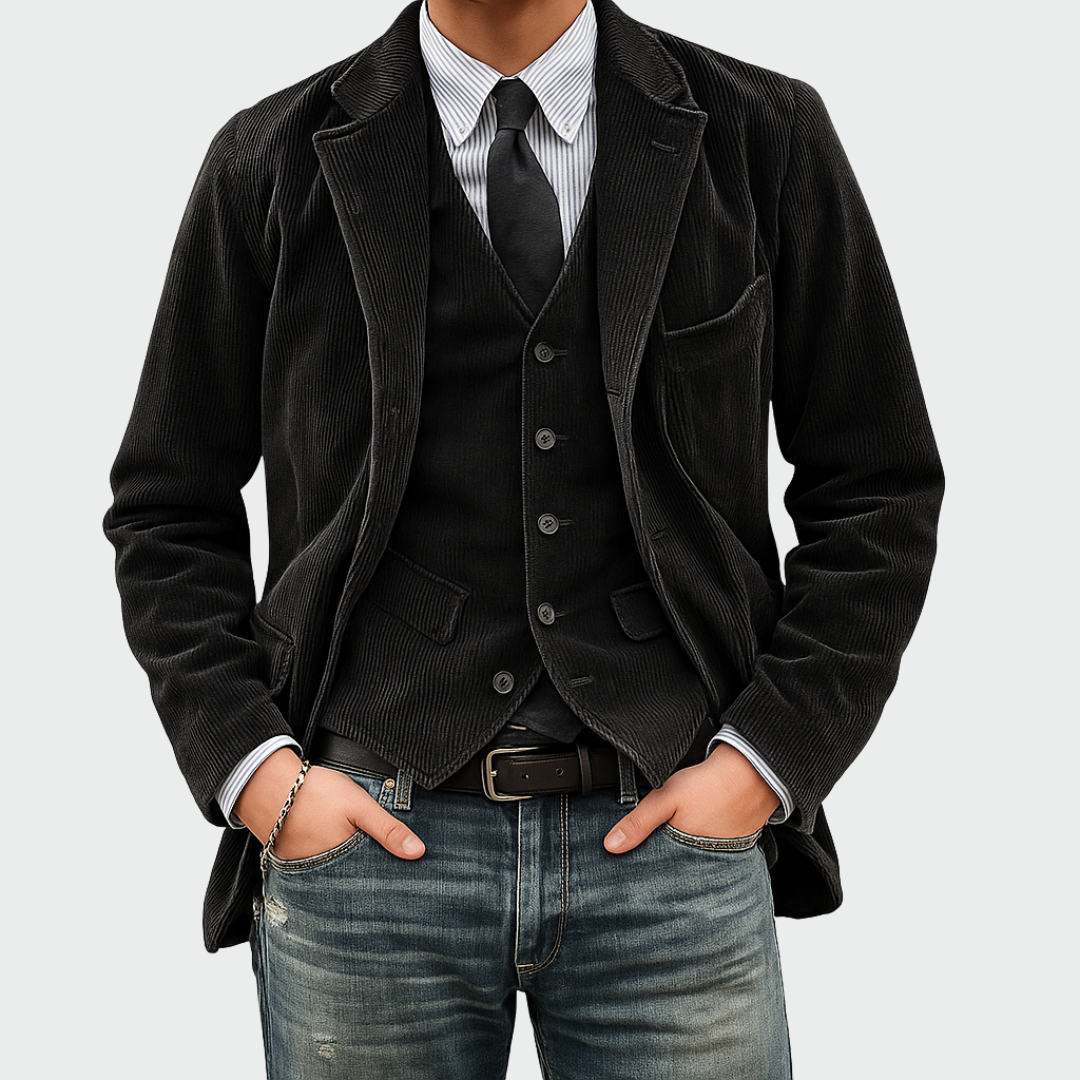 Matthew™ | 2-Piece Set: Velvet Blazer and Vest