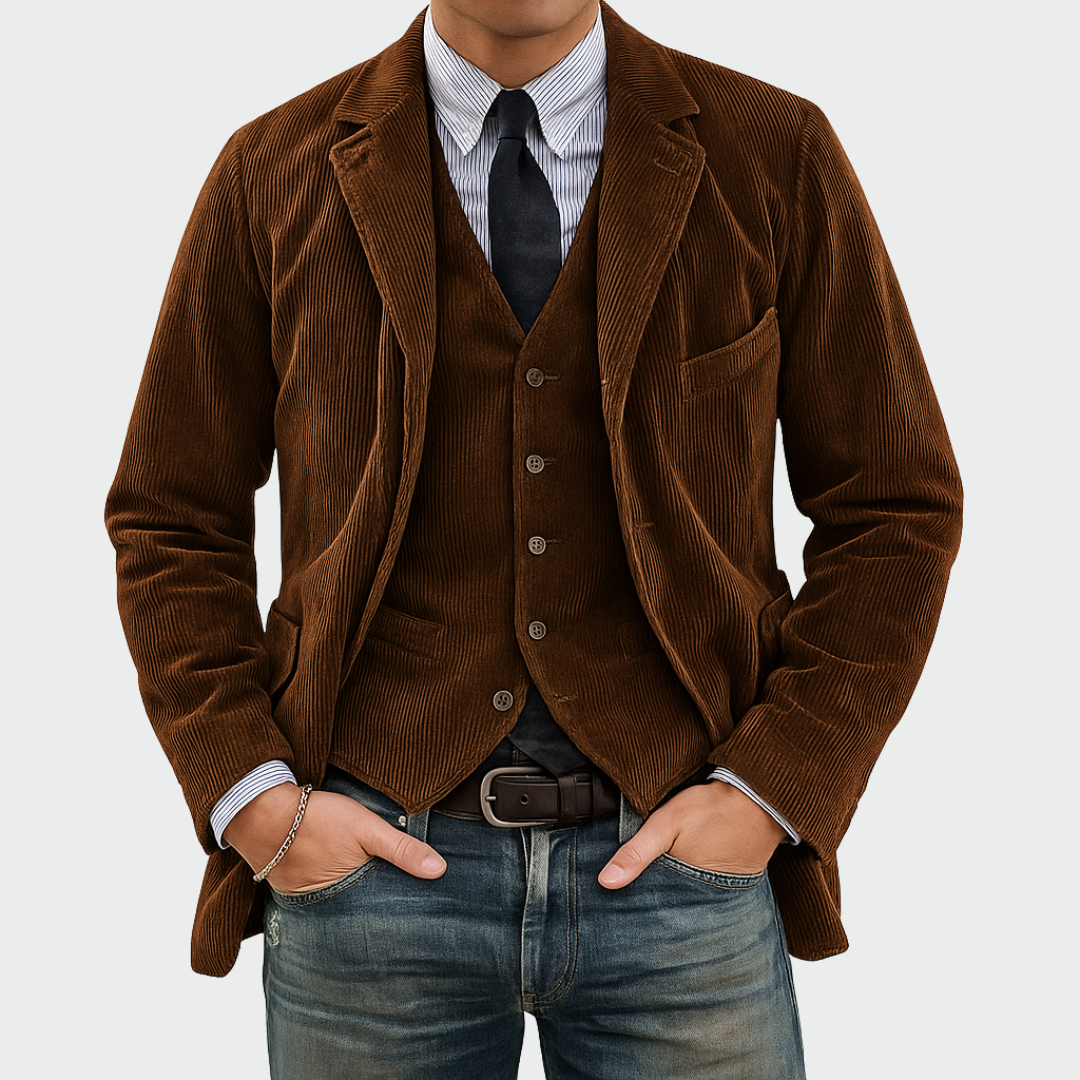Matthew™ | 2-Piece Set: Velvet Blazer and Vest