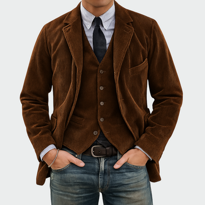 Matthew™ | 2-Piece Set: Velvet Blazer and Vest